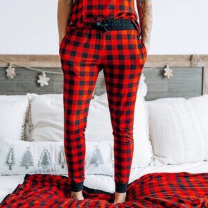 MAMA JOGGERS- Red Buffalo Plaid